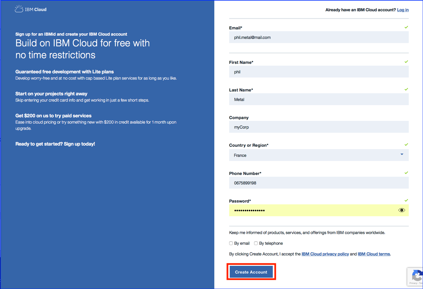 Register to IBM Cloud