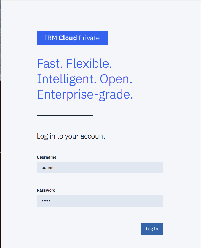 Login to ICP console