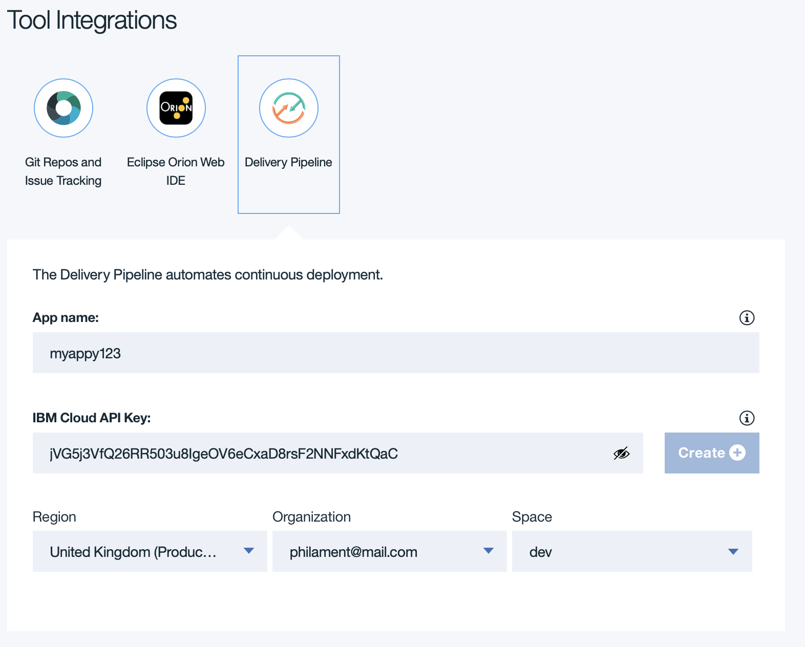 IBM Cloud Dashboard